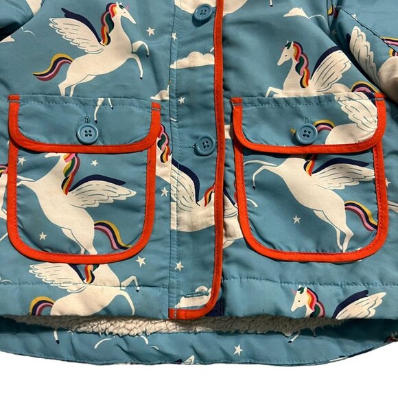 Mini Boden 2-3Y Sherpa Lined Pegasus Unicorn Anorak Jacket Coat - Picture 4 of 11